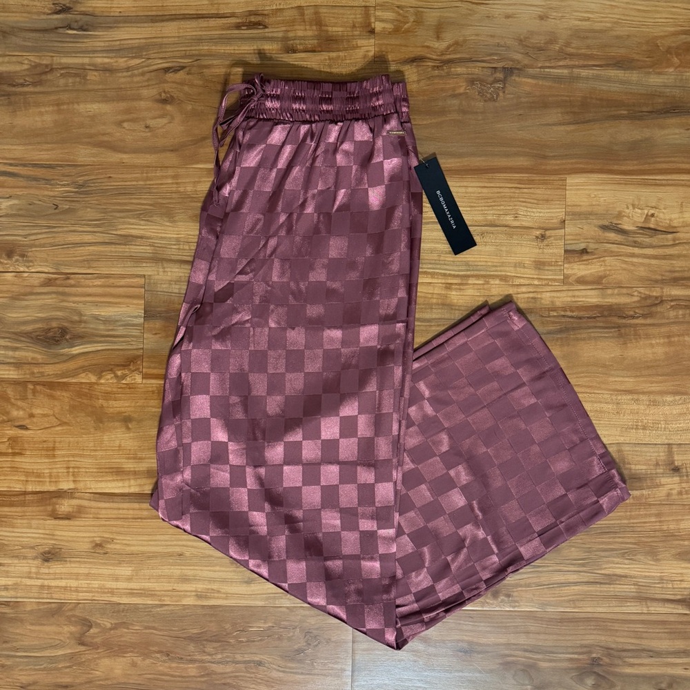 *NWT* BCBGMAXAZRIA - satin checkerboard print pants